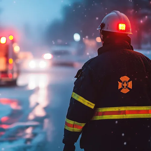 Emergency responder at a roadside incident